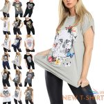 ladies womens halloween printed oversized turn up cap sleeve basic t shirt top 0.jpg