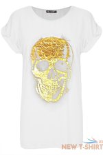 ladies womens halloween printed oversized turn up cap sleeve basic t shirt top 9.jpg