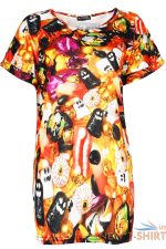 ladies womens halloween printed turn up cap sleeve baggy basic t shirt tee top 2.jpg