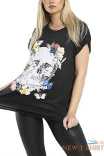 ladies womens halloween printed turn up cap sleeve baggy basic t shirt tee top 5.jpg