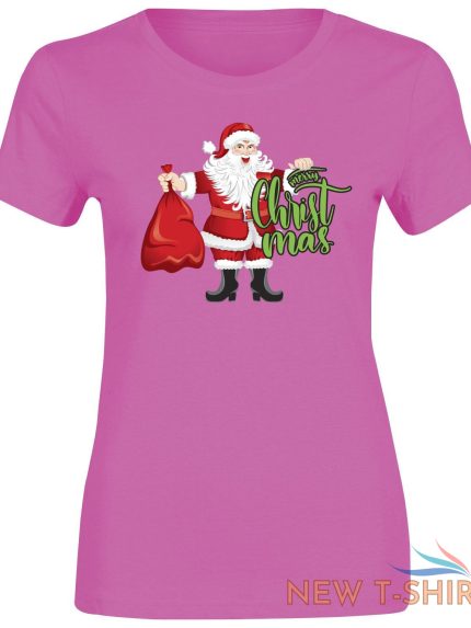 ladies xmas santa gift printed t shirt girls merry christmas short sleeve cotton 1.jpg