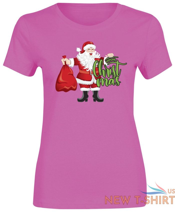 ladies xmas santa gift printed t shirt girls merry christmas short sleeve cotton 1.jpg