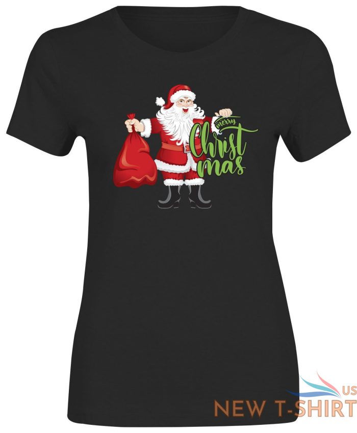 ladies xmas santa gift printed t shirt girls merry christmas short sleeve cotton 2.jpg