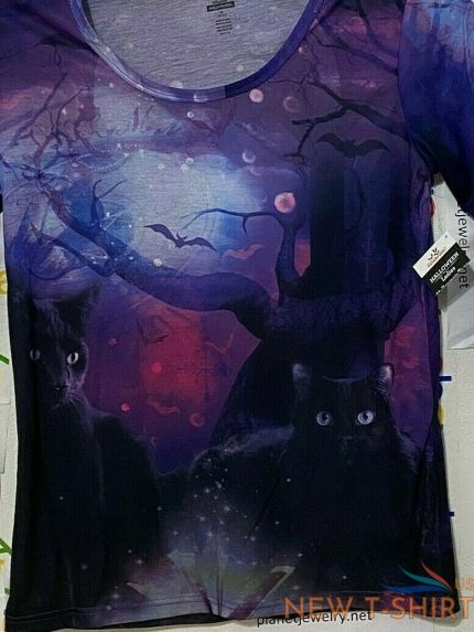 magical meows black cats halloween print polyester tee women s size m l xl nwt 1.jpg