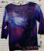 magical meows black cats halloween print polyester tee women s size m l xl nwt 6.jpg