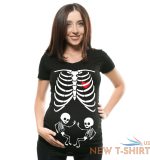 maternity t shirt skeleton cute halloween pregnancy twins t shirt funny costume 2.jpg