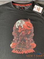 men s m medium halloween long sleeve shirt jack o lantern cemetery denim flower 9.jpg