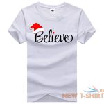 mens believe print christmas t shirt childrens cute santa hat gift top tees 1.jpg