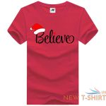 mens believe print christmas t shirt childrens cute santa hat gift top tees 2.jpg