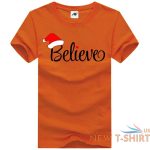 mens believe print christmas t shirt childrens cute santa hat gift top tees 3.jpg