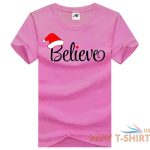 mens believe print christmas t shirt childrens cute santa hat gift top tees 5.jpg