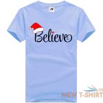 mens believe print christmas t shirt childrens cute santa hat gift top tees 6.jpg