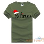 mens believe print christmas t shirt childrens cute santa hat gift top tees 9.jpg