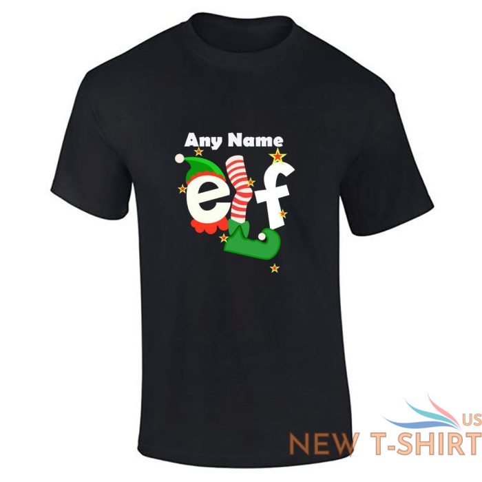 mens boys any name elf christmas printed t shirt 2.jpg