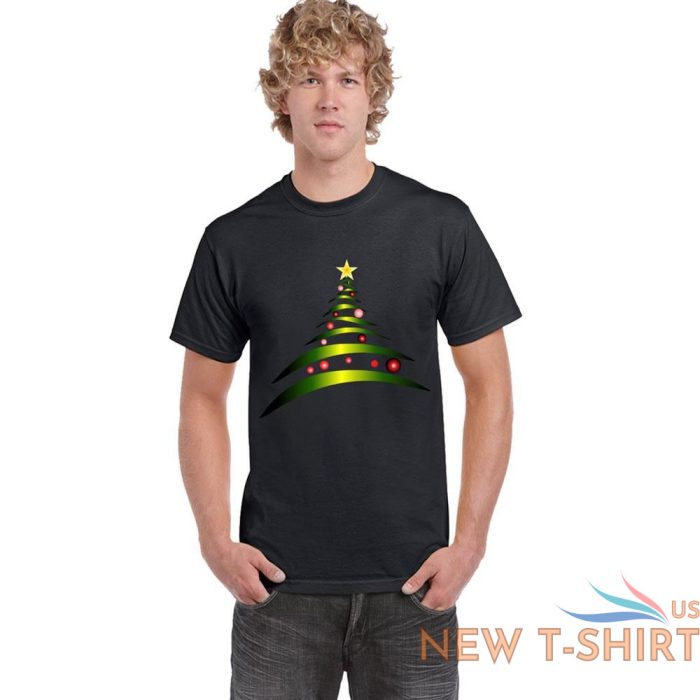 mens boys christmas funny black tshirt short sleeve top cotton xmas tree novelty 2.jpg