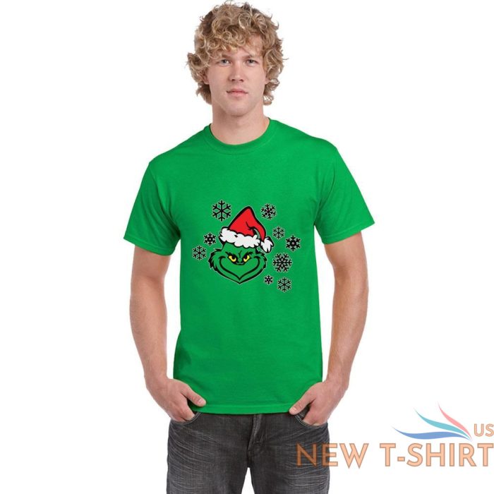 mens boys christmas funny green t shirt short sleeve top cotton tee xmas novelty 2.jpg