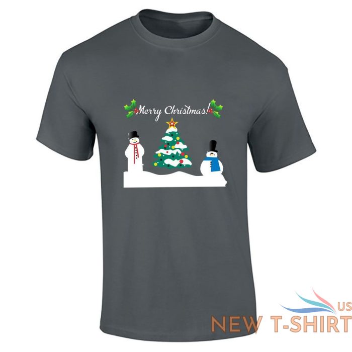 mens boys christmas snowman tree printed t shirt short sleeve xmas top 3.jpg
