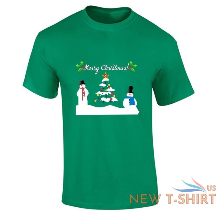 mens boys christmas snowman tree printed t shirt short sleeve xmas top 4.jpg