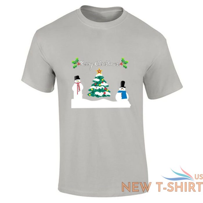 mens boys christmas snowman tree printed t shirt short sleeve xmas top 5.jpg
