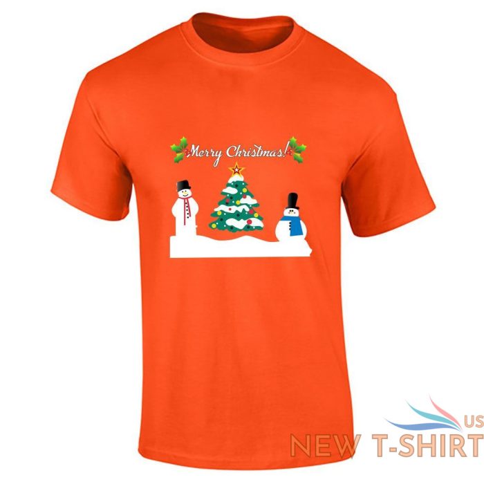 mens boys christmas snowman tree printed t shirt short sleeve xmas top 9.jpg
