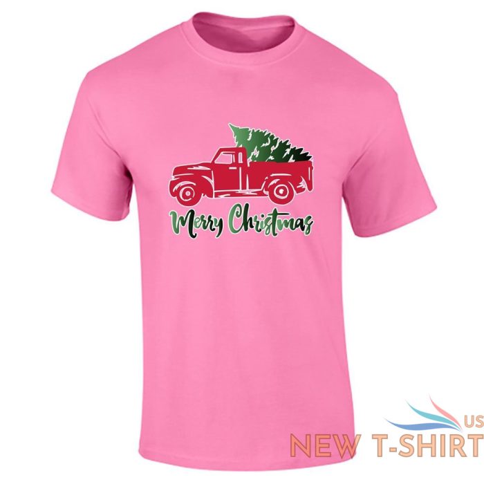 mens boys merry christmas tree car printed t shirt 1.jpg