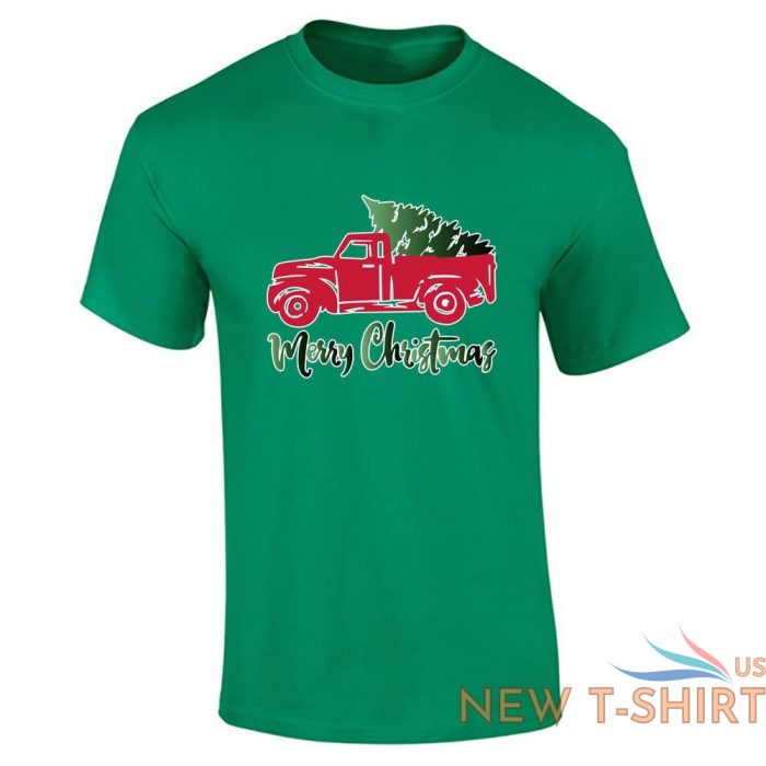 mens boys merry christmas tree car printed t shirt 4.jpg