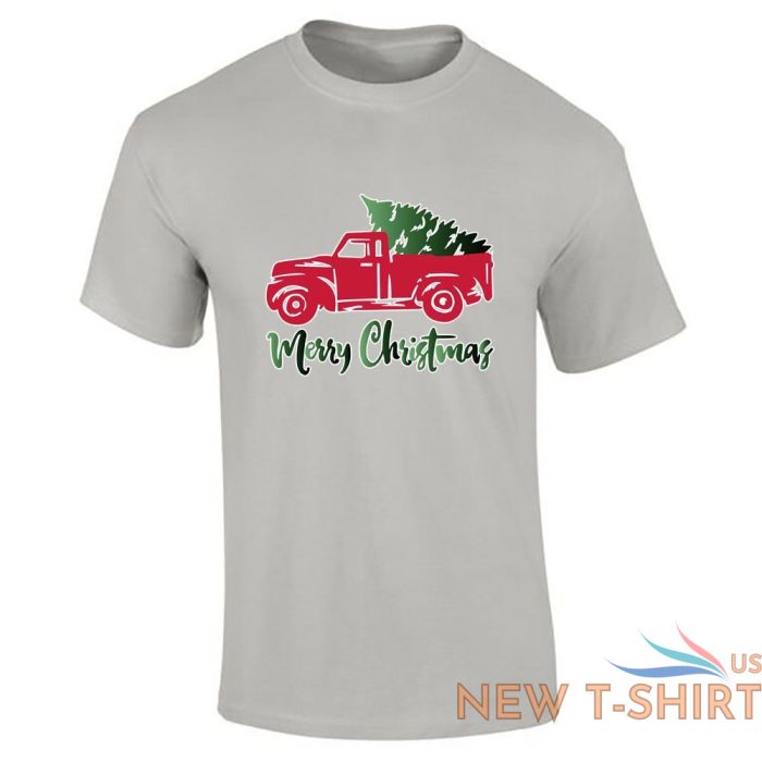 mens boys merry christmas tree car printed t shirt 5.jpg