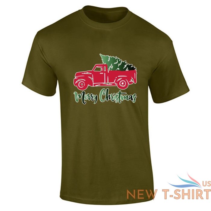 mens boys merry christmas tree car printed t shirt 8.jpg
