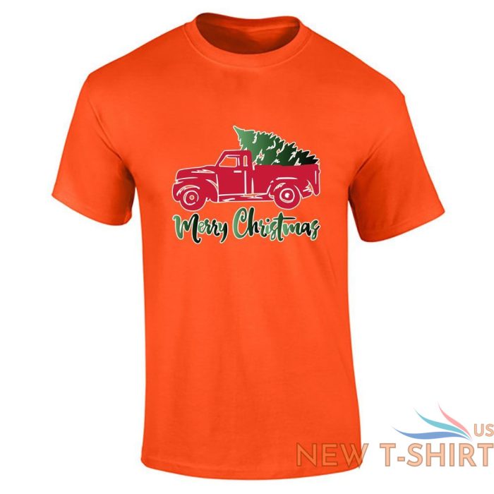 mens boys merry christmas tree car printed t shirt 9.jpg