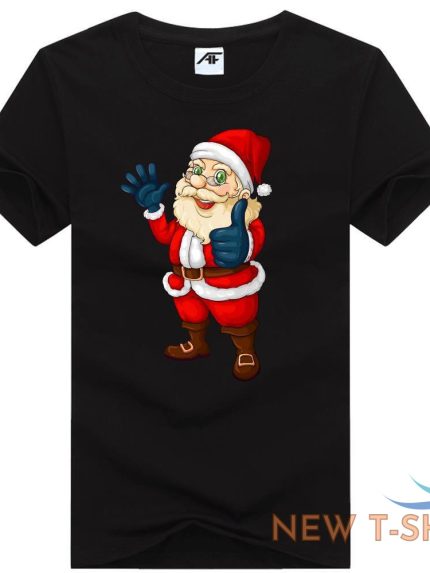 mens boys santa running jumping printed t shirt short sleeve stretchy top tees 0.jpg