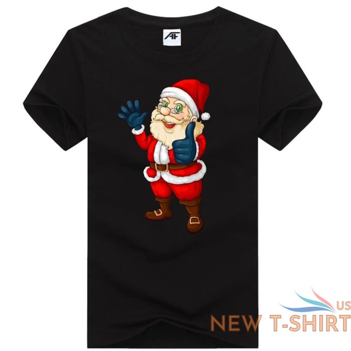 mens boys santa running jumping printed t shirt short sleeve stretchy top tees 2.jpg