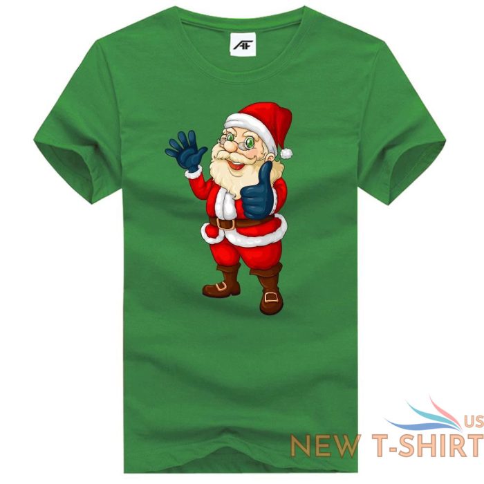 mens boys santa running jumping printed t shirt short sleeve stretchy top tees 6.jpg