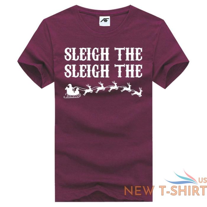 mens boys sleigh the printed t shirt christmas novelty short sleeve top tees 0.jpg