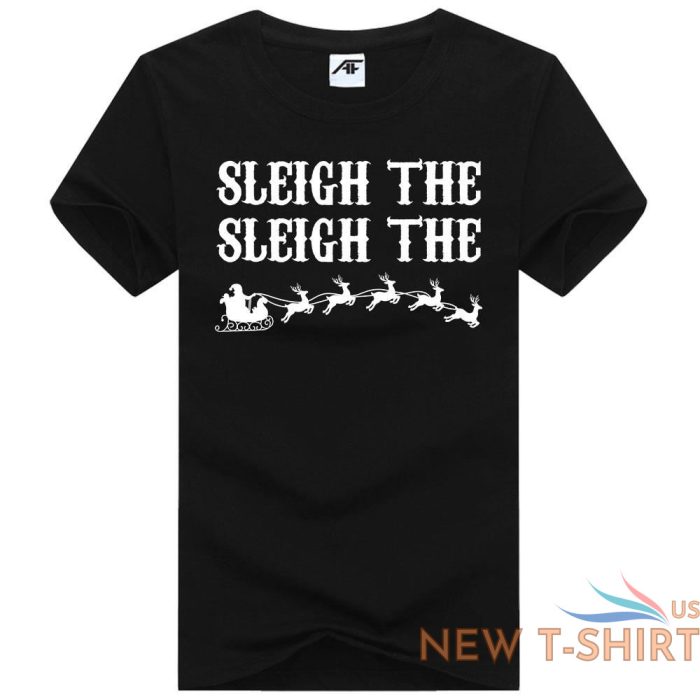 mens boys sleigh the printed t shirt christmas novelty short sleeve top tees 2.jpg