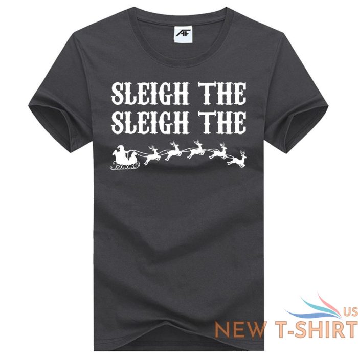 mens boys sleigh the printed t shirt christmas novelty short sleeve top tees 3.jpg