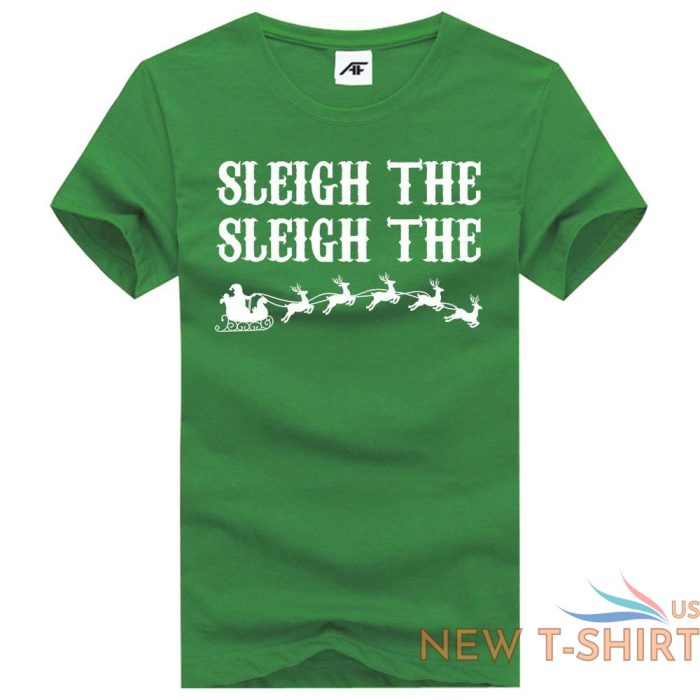 mens boys sleigh the printed t shirt christmas novelty short sleeve top tees 4.jpg