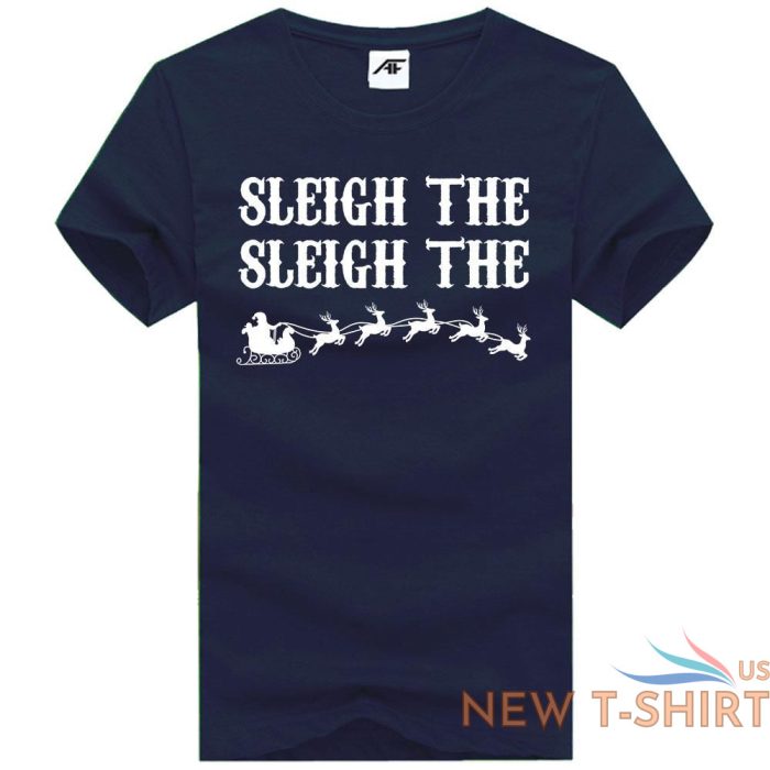 mens boys sleigh the printed t shirt christmas novelty short sleeve top tees 6.jpg