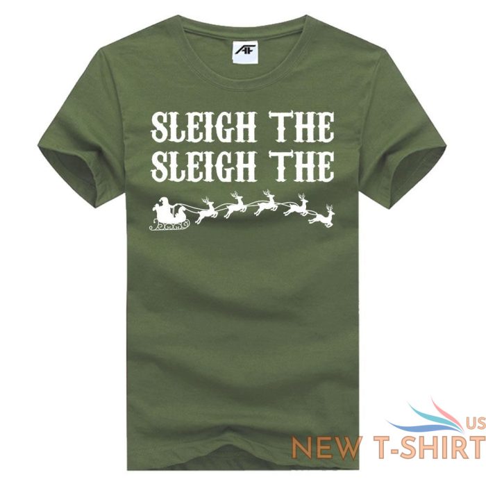 mens boys sleigh the printed t shirt christmas novelty short sleeve top tees 7.jpg