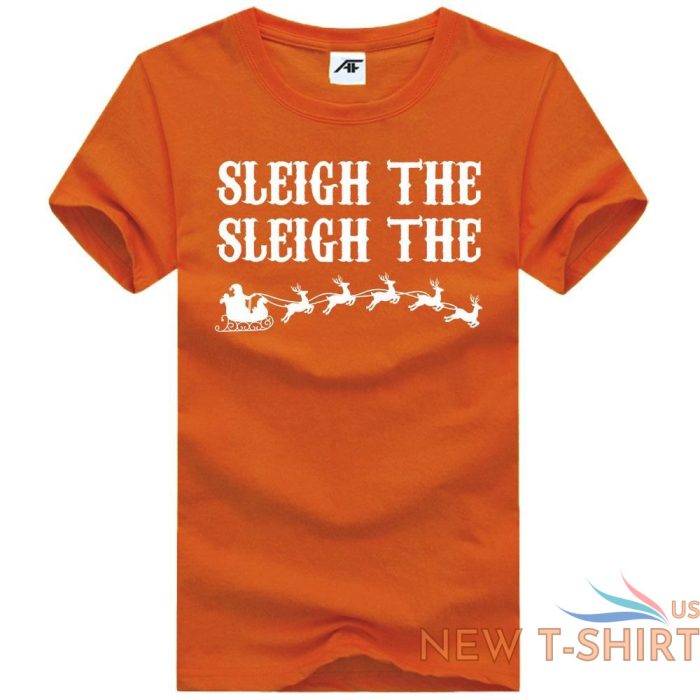 mens boys sleigh the printed t shirt christmas novelty short sleeve top tees 8.jpg