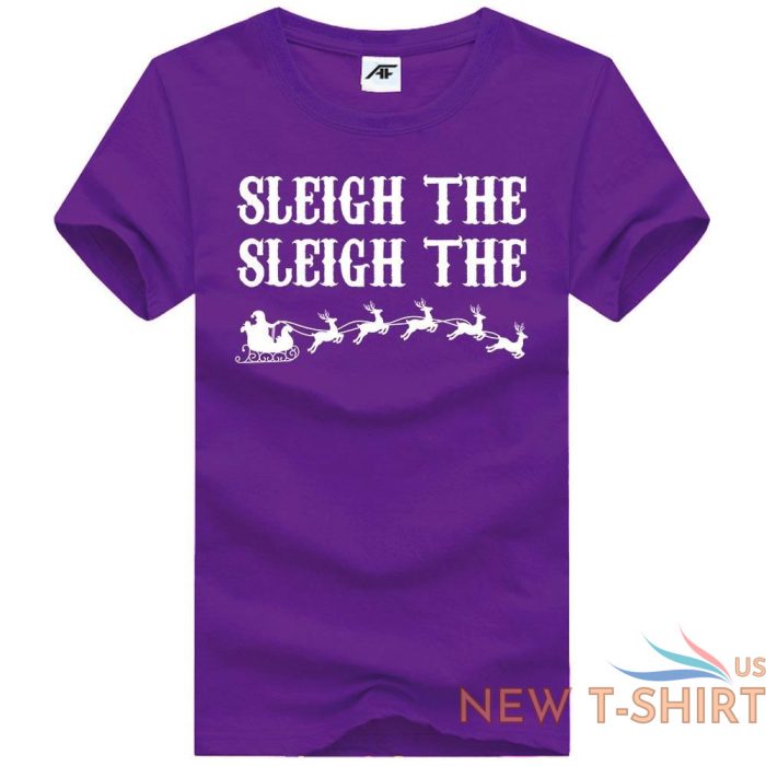 mens boys sleigh the printed t shirt christmas novelty short sleeve top tees 9.jpg