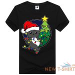 mens childrens cat with tree christmas t shirt short sleeve xmas top tees 1.jpg