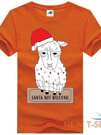mens childrens santa not welcome christmas t shirt short sleeve xmas top tees 0.jpg