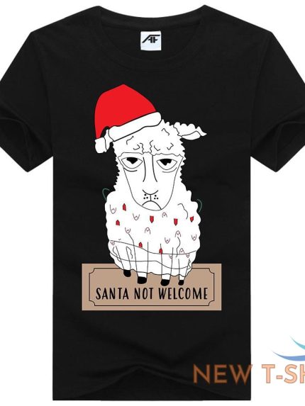 mens childrens santa not welcome christmas t shirt short sleeve xmas top tees 1.jpg