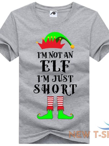 mens christmas elf short printed t shirt boys crew neck xmas party top tees 0.jpg