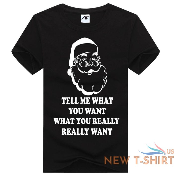 mens christmas tell me what you want printed t shirt boys crew neck xmas top 1.jpg