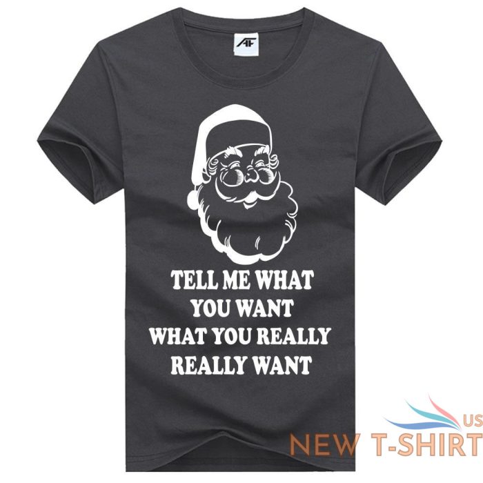 mens christmas tell me what you want printed t shirt boys crew neck xmas top 2.jpg