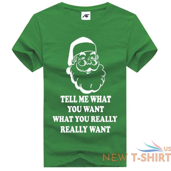 mens christmas tell me what you want printed t shirt boys crew neck xmas top 3.jpg