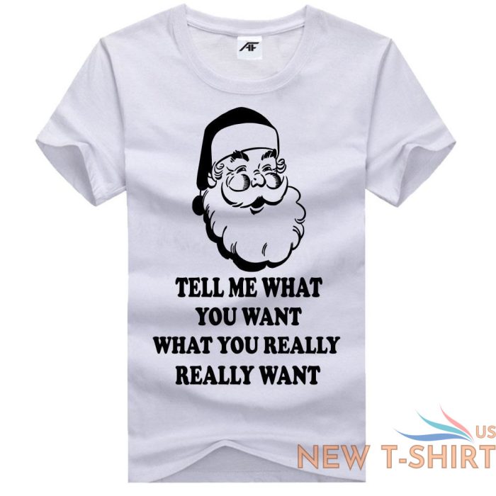 mens christmas tell me what you want printed t shirt boys crew neck xmas top 8.jpg