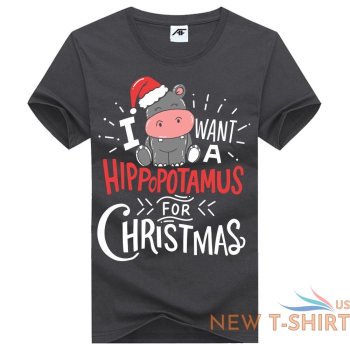 mens i want a hippopotamus for christmas print t shirt kids short sleeve top 2.jpg