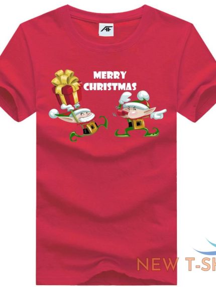 mens merry christmas elf gift wrap print t shirt kids short sleeve fancy top 1.jpg